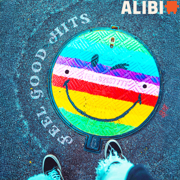 Smiley face winking as a manhole cover