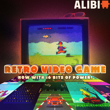 Tube TV playing an 8-bit video game