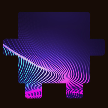 Pink, purple, blue and cyan sound waves