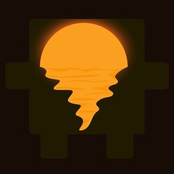 Abstract glowing spiral sun shape