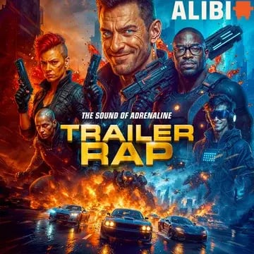 Action packed scene with cars, flames, and people armed